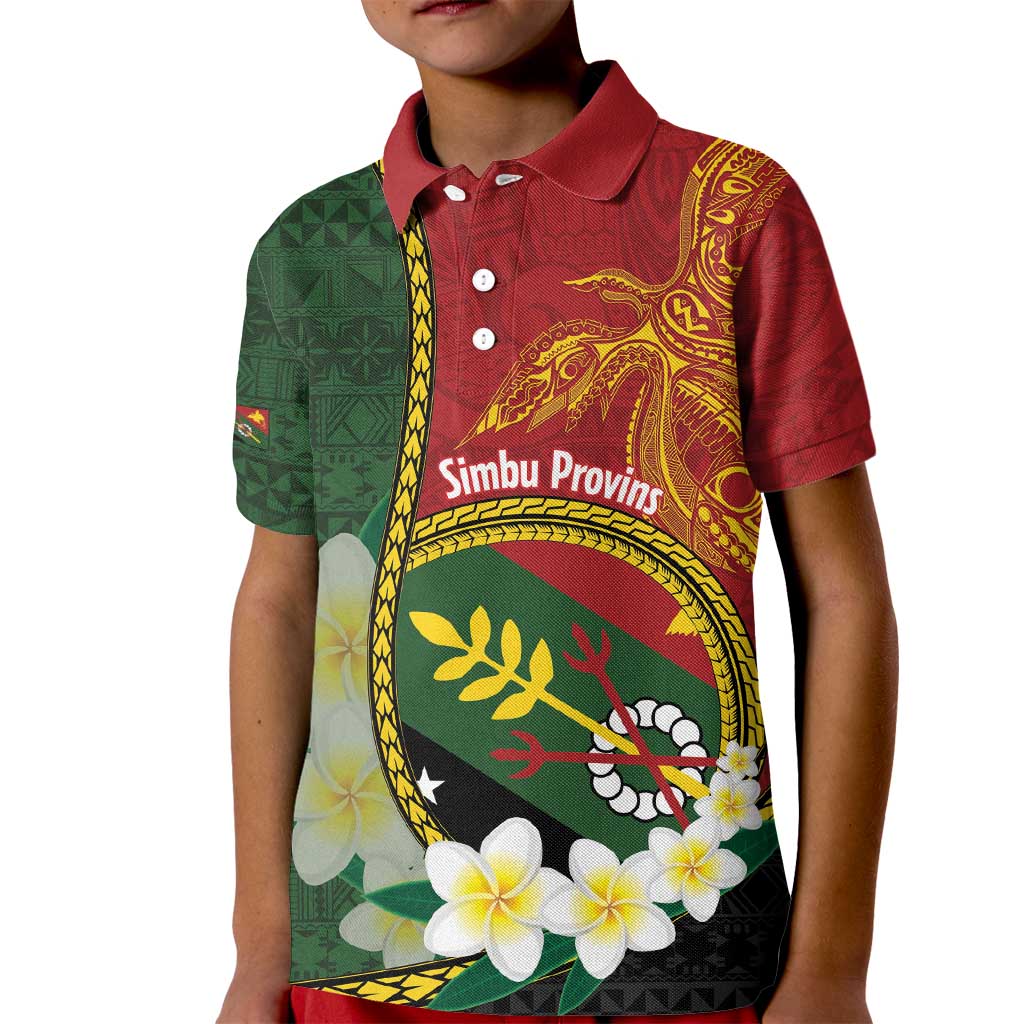 Personalised PNG Simbu Provins Kid Polo Shirt Papua New Guinea Plumeria Melanesian Pattern LT14 Kid Green - Polynesian Pride