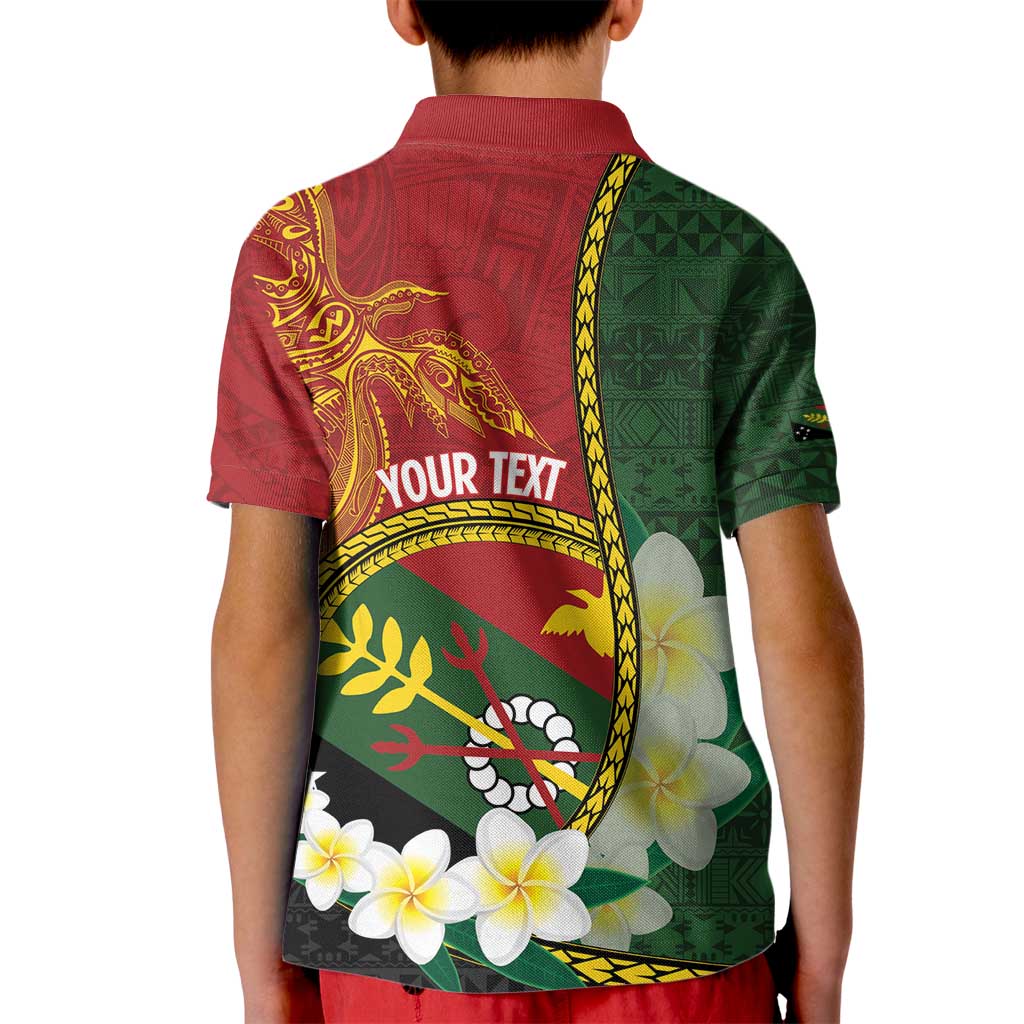 Personalised PNG Simbu Provins Kid Polo Shirt Papua New Guinea Plumeria Melanesian Pattern LT14 - Polynesian Pride