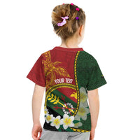 Personalised PNG Simbu Provins Kid T Shirt Papua New Guinea Plumeria Melanesian Pattern LT14 - Polynesian Pride