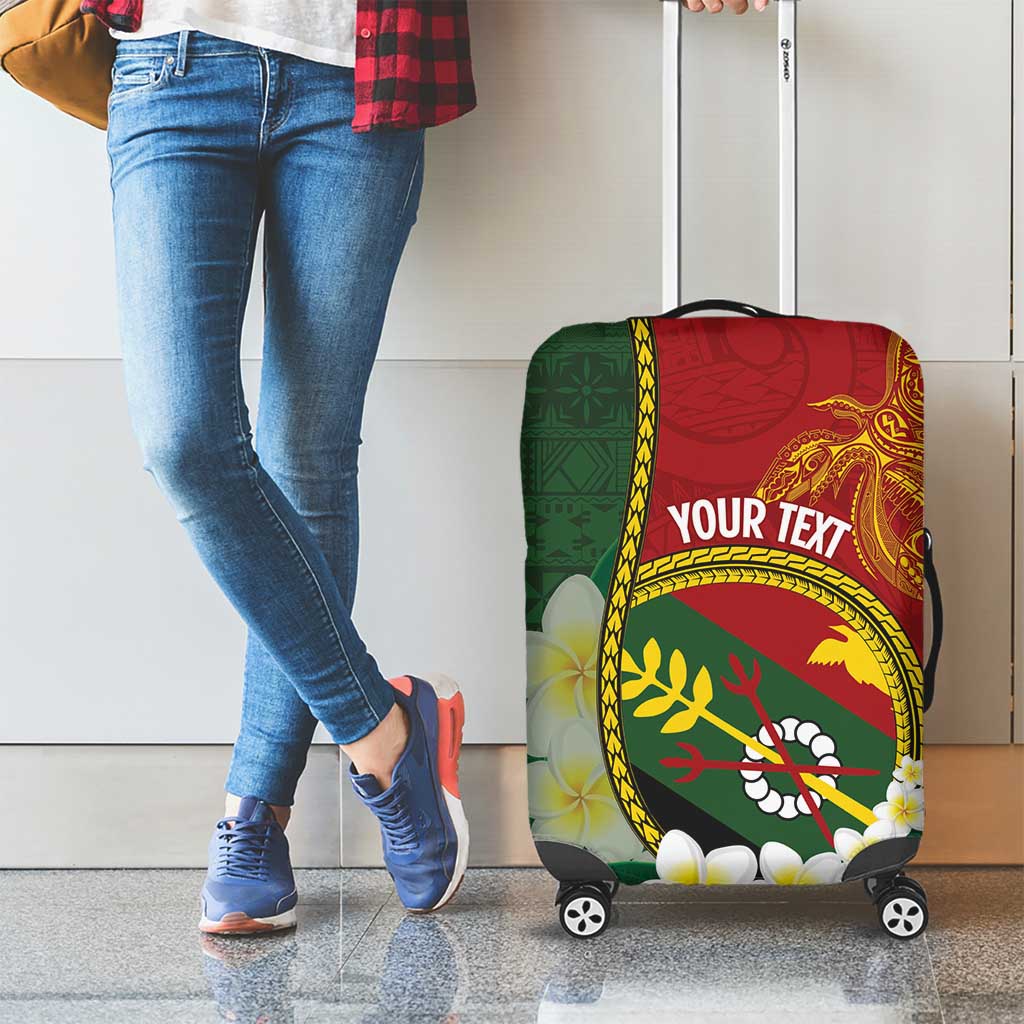 Personalised PNG Simbu Provins Luggage Cover Papua New Guinea Plumeria Melanesian Pattern LT14 - Polynesian Pride