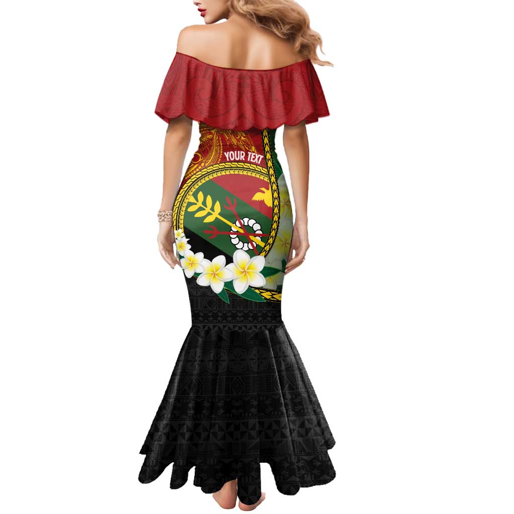 Personalised PNG Simbu Provins Mermaid Dress Papua New Guinea Plumeria Melanesian Pattern LT14 - Polynesian Pride