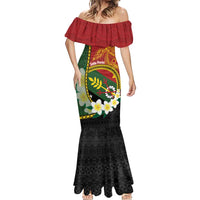 Personalised PNG Simbu Provins Mermaid Dress Papua New Guinea Plumeria Melanesian Pattern LT14 - Polynesian Pride