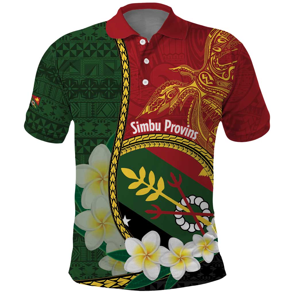 Personalised PNG Simbu Provins Polo Shirt Papua New Guinea Plumeria Melanesian Pattern LT14 Green - Polynesian Pride