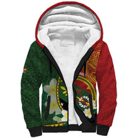 Personalised PNG Simbu Provins Sherpa Hoodie Papua New Guinea Plumeria Melanesian Pattern LT14 Unisex Green - Polynesian Pride