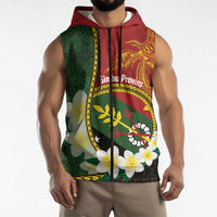 Personalised PNG Simbu Provins Sleeveless Zip Hoodie Papua New Guinea Plumeria Melanesian Pattern LT14 - Polynesian Pride
