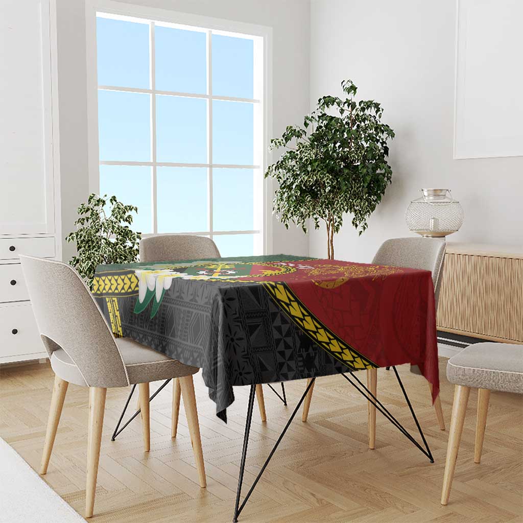 Personalised PNG Simbu Provins Tablecloth Papua New Guinea Plumeria Melanesian Pattern - Polynesian Pride