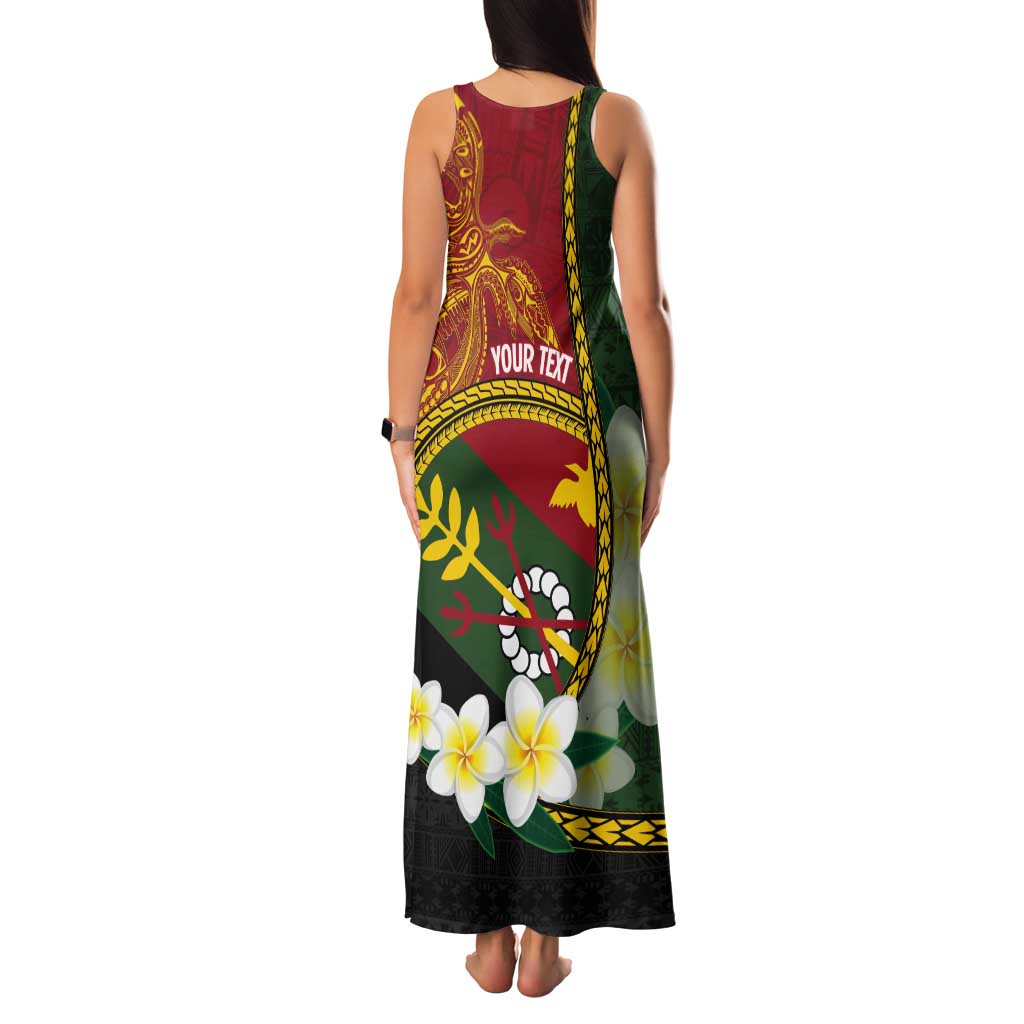 Personalised PNG Simbu Provins Tank Maxi Dress Papua New Guinea Plumeria Melanesian Pattern LT14 - Polynesian Pride
