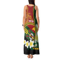 Personalised PNG Simbu Provins Tank Maxi Dress Papua New Guinea Plumeria Melanesian Pattern LT14 - Polynesian Pride