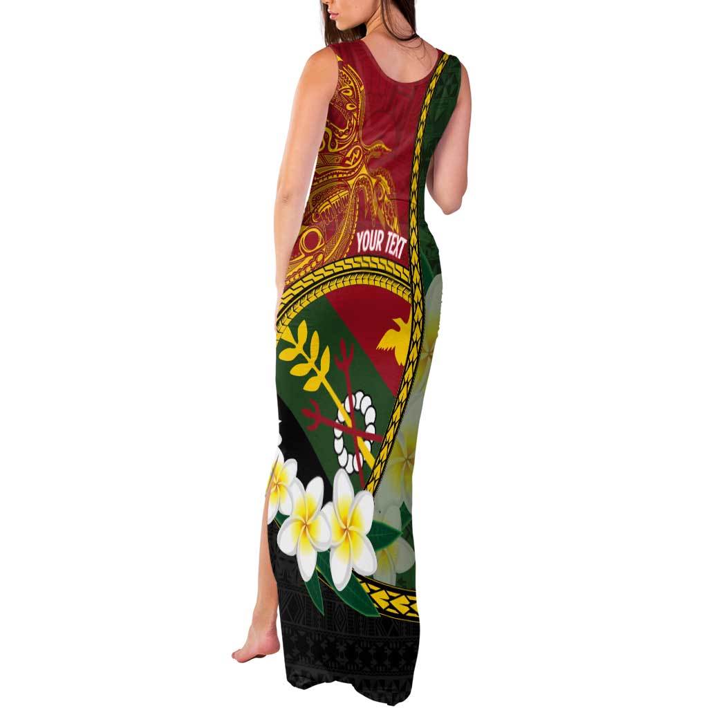 Personalised PNG Simbu Provins Tank Maxi Dress Papua New Guinea Plumeria Melanesian Pattern LT14 - Polynesian Pride