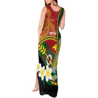 Personalised PNG Simbu Provins Tank Maxi Dress Papua New Guinea Plumeria Melanesian Pattern LT14 - Polynesian Pride