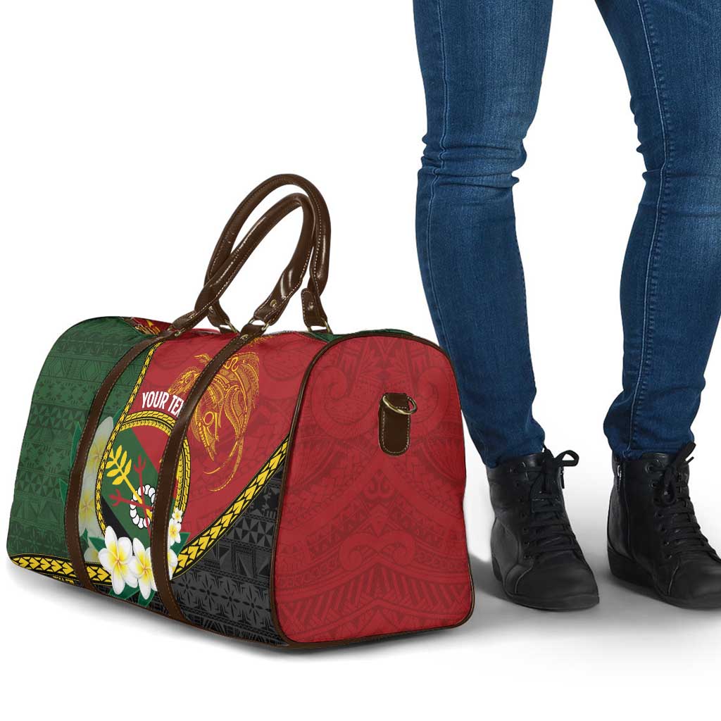 Personalised PNG Simbu Provins Travel Bag Papua New Guinea Plumeria Melanesian Pattern LT14 - Polynesian Pride