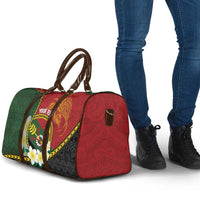 Personalised PNG Simbu Provins Travel Bag Papua New Guinea Plumeria Melanesian Pattern LT14 - Polynesian Pride