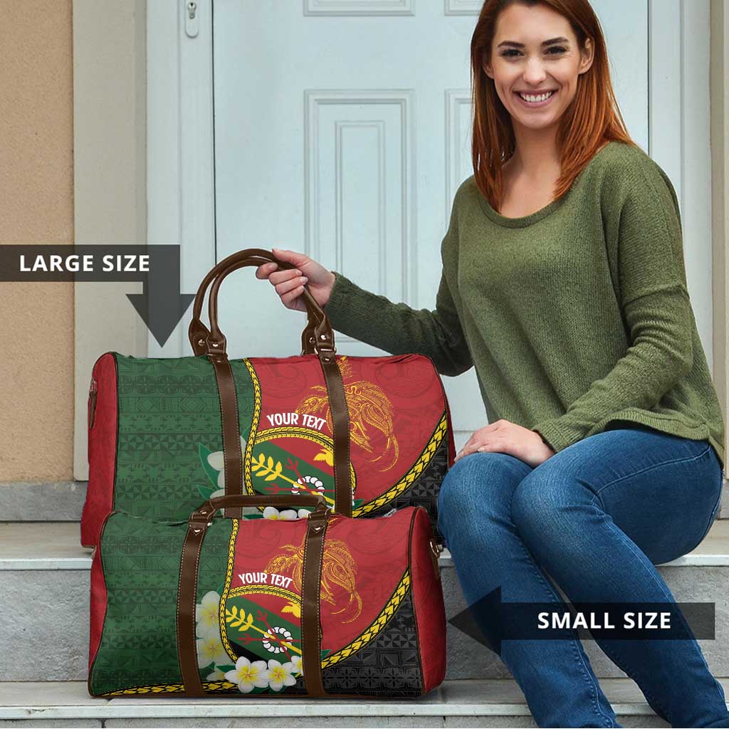 Personalised PNG Simbu Provins Travel Bag Papua New Guinea Plumeria Melanesian Pattern LT14 - Polynesian Pride