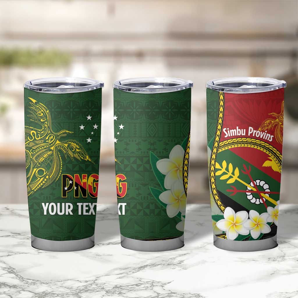 Personalised PNG Simbu Provins Tumbler Cup Papua New Guinea Plumeria Melanesian Pattern LT14 - Polynesian Pride