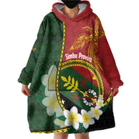 Personalised PNG Simbu Provins Wearable Blanket Hoodie Papua New Guinea Plumeria Melanesian Pattern LT14 - Polynesian Pride