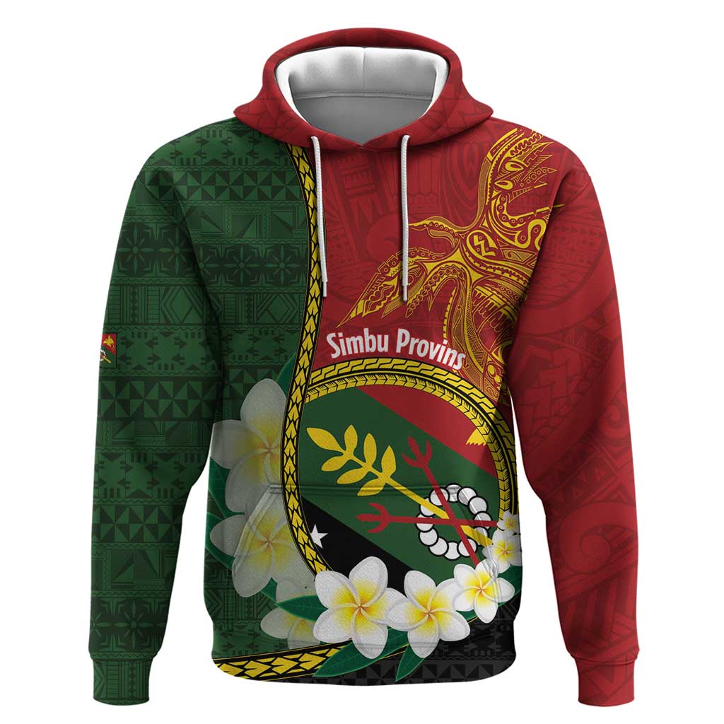Personalised PNG Simbu Provins Zip Hoodie Papua New Guinea Plumeria Melanesian Pattern LT14 Pullover Hoodie Green - Polynesian Pride