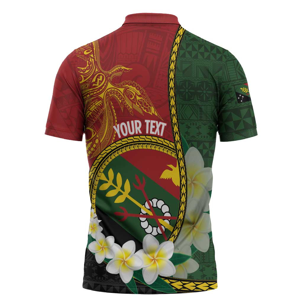 Personalised PNG Simbu Provins Zipper Polo Shirt Papua New Guinea Plumeria Melanesian Pattern LT14 - Polynesian Pride