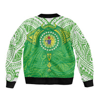Cook Islands Manta Ray Bomber Jacket Kuki Airani Tattoo Green Color LT14 - Polynesian Pride