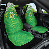 Cook Islands Manta Ray Car Seat Cover Kuki Airani Tattoo Green Color LT14 One Size Green - Polynesian Pride
