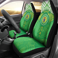 Cook Islands Manta Ray Car Seat Cover Kuki Airani Tattoo Green Color LT14 - Polynesian Pride