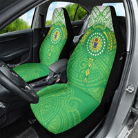 Cook Islands Manta Ray Car Seat Cover Kuki Airani Tattoo Green Color LT14 - Polynesian Pride