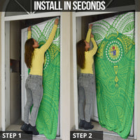 Cook Islands Manta Ray Door Cover Kuki Airani Tattoo Green Color LT14 - Polynesian Pride