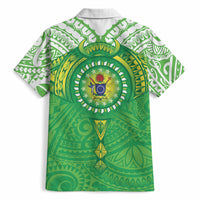Cook Islands Manta Ray Hawaiian Shirt Kuki Airani Tattoo Green Color LT14 - Polynesian Pride