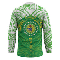 Cook Islands Manta Ray Hockey Jersey Kuki Airani Tattoo Green Color LT14 - Polynesian Pride