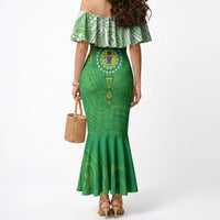 Cook Islands Manta Ray Mermaid Dress Kuki Airani Tattoo Green Color LT14 - Polynesian Pride