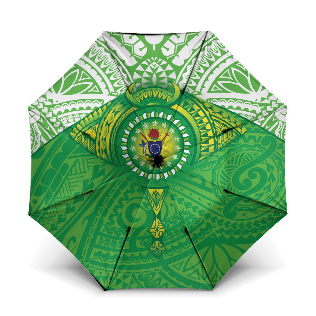 Cook Islands Manta Ray Umbrella Kuki Airani Tattoo Green Color