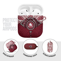 Personalised Cook Islands Mangaia AirPods Case Map With Kuki Airani Manta Ray Tattoo LT14 - Polynesian Pride