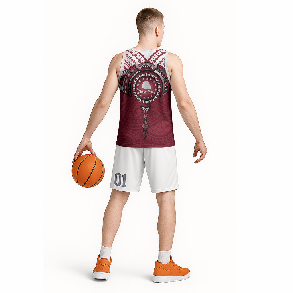 Personalised Cook Islands Mangaia Basketball Jersey Map With Kuki Airani Manta Ray Tattoo LT14 - Polynesian Pride
