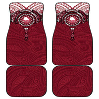 Personalised Cook Islands Mangaia Car Mats Map With Kuki Airani Manta Ray Tattoo LT14 - Polynesian Pride