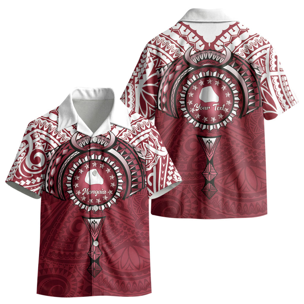 Personalised Cook Islands Mangaia Kid Hawaiian Shirt Map With Kuki Airani Manta Ray Tattoo LT14 - Polynesian Pride