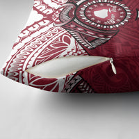 Personalised Cook Islands Mangaia Pillow Cover Map With Kuki Airani Manta Ray Tattoo LT14 - Polynesian Pride