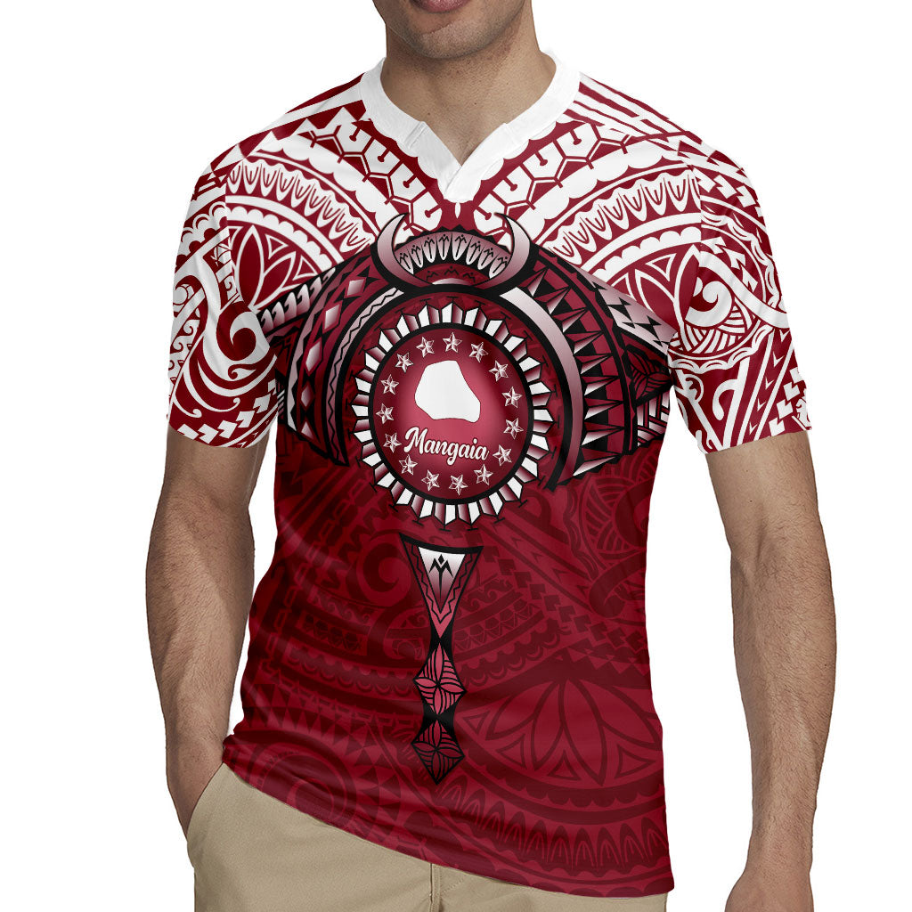 Personalised Cook Islands Mangaia Rugby Jersey Map With Kuki Airani Manta Ray Tattoo LT14 - Polynesian Pride