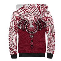 Personalised Cook Islands Mangaia Sherpa Hoodie Map With Kuki Airani Manta Ray Tattoo LT14 - Polynesian Pride