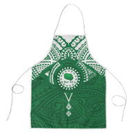 Personalised Cook Islands Rarotonga Apron Map With Kuki Airani Manta Ray Tattoo LT14 Green - Polynesian Pride