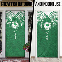 Personalised Cook Islands Rarotonga Door Cover Map With Kuki Airani Manta Ray Tattoo LT14 - Polynesian Pride