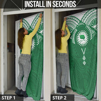 Personalised Cook Islands Rarotonga Door Cover Map With Kuki Airani Manta Ray Tattoo LT14 - Polynesian Pride