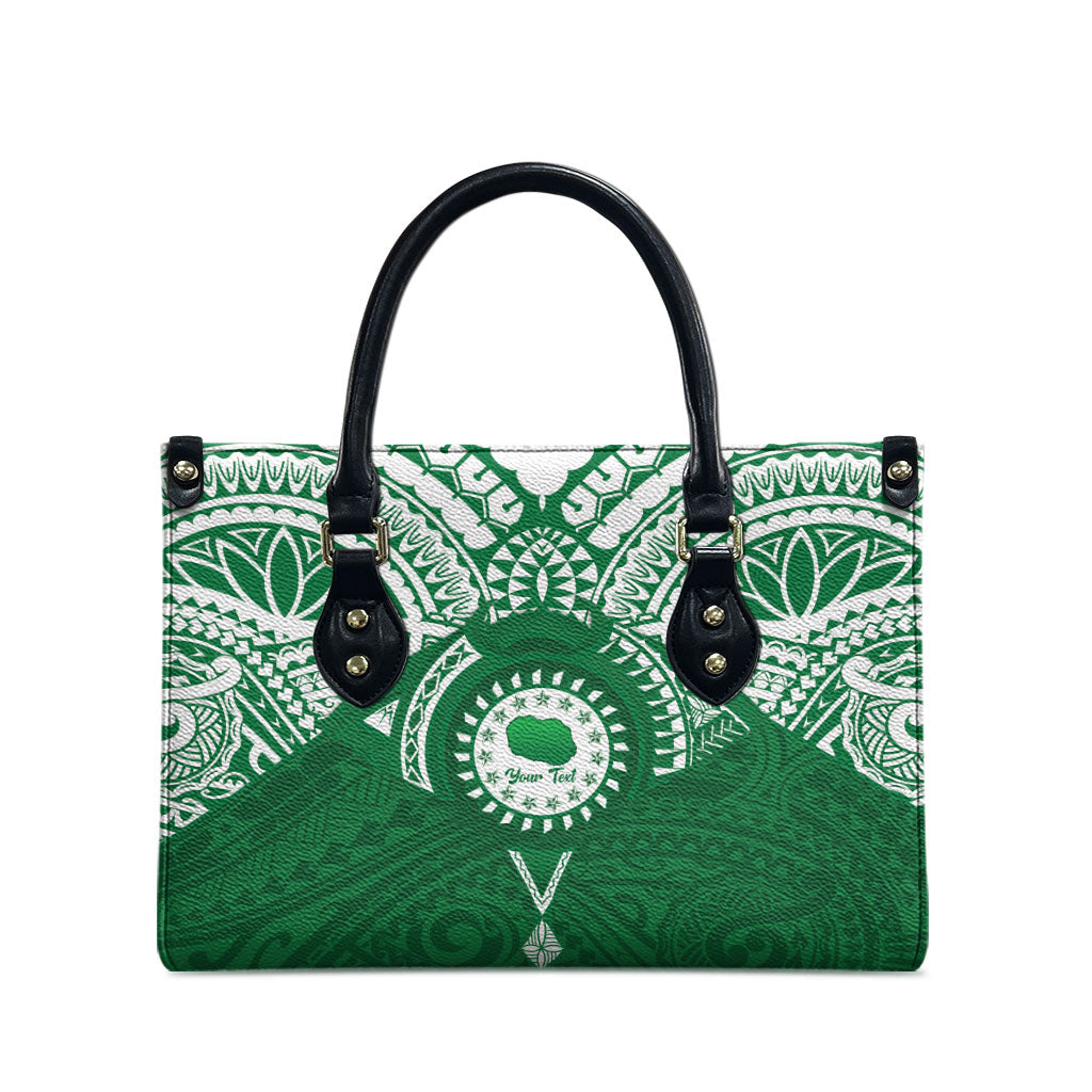 Personalised Cook Islands Rarotonga Leather Bag Map With Kuki Airani Manta Ray Tattoo LT14 - Polynesian Pride