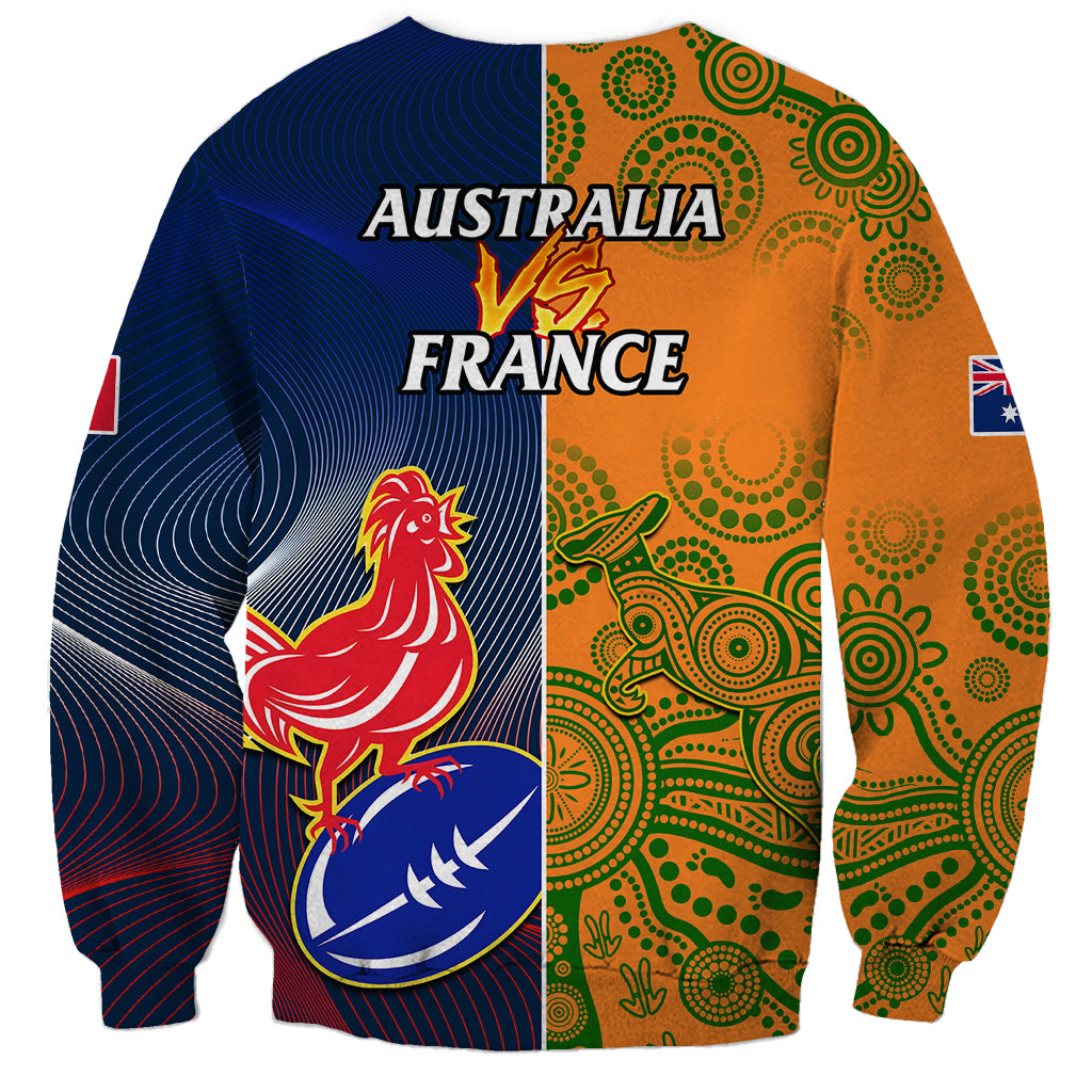 France And Australia Rugby Sweatshirt 2023 World Cup Le Bleus Wallabies Together LT14 - Polynesian Pride