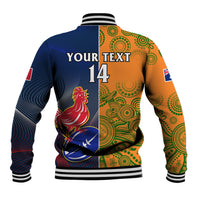 Custom France And Australia Rugby Baseball Jacket 2023 World Cup Le Bleus Wallabies Together LT14 - Polynesian Pride