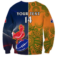 Custom France And Australia Rugby Sweatshirt 2023 World Cup Le Bleus Wallabies Together LT14 - Polynesian Pride