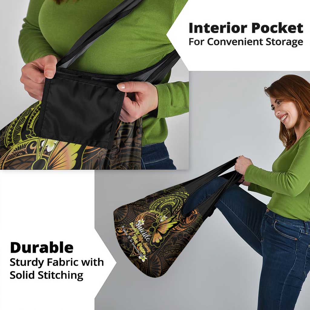 Polynesia Suicide Prevention Awareness Grocery Bag Your Life Is Worth Living For Polynesian Gold