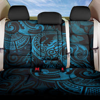 New Zealand Tuatara Back Car Seat Cover Aotearoa Maori Clematis Flowers - Blue LT14 One Size Blue - Polynesian Pride