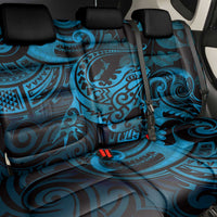 New Zealand Tuatara Back Car Seat Cover Aotearoa Maori Clematis Flowers - Blue LT14 - Polynesian Pride