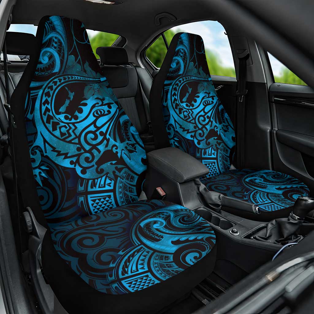 New Zealand Tuatara Car Seat Cover Aotearoa Maori Clematis Flowers - Blue LT14 One Size Blue - Polynesian Pride