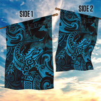 New Zealand Tuatara Garden Flag Aotearoa Maori Clematis Flowers - Blue LT14 - Polynesian Pride