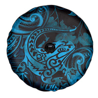 New Zealand Tuatara Spare Tire Cover Aotearoa Maori Clematis Flowers - Blue LT14 - Polynesian Pride